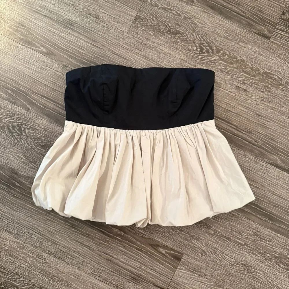 Abercrombie & Fitch Strapless Bubble Hem Top New